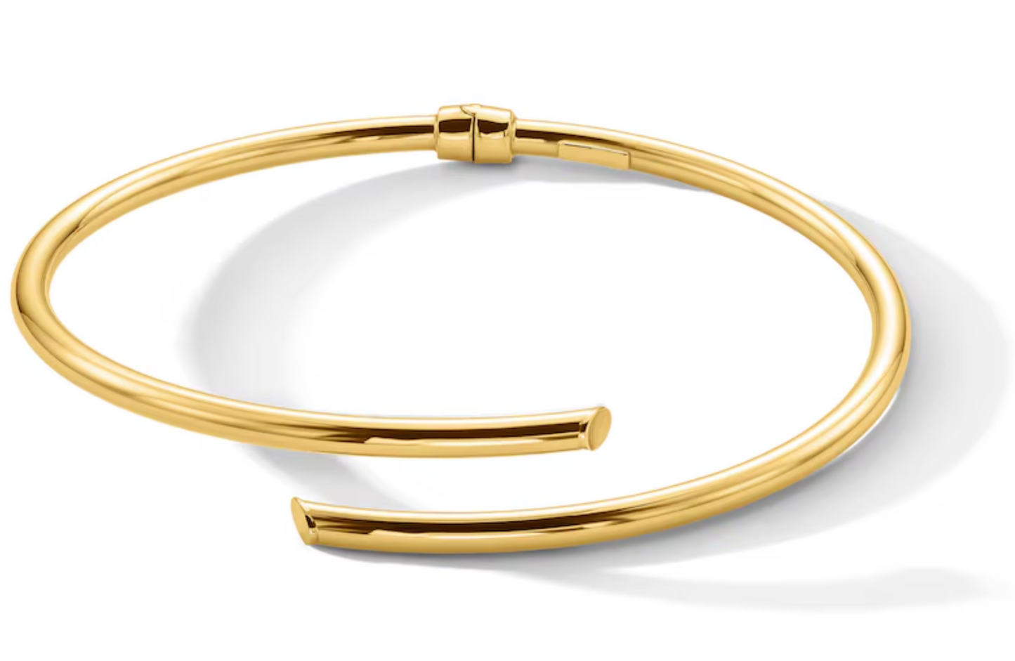 10K Gold Open Bypass Bangle in Hollow