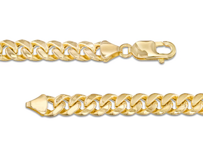 14K Gold Italian Gold Men's 7.6mm Curb Chain Necklace